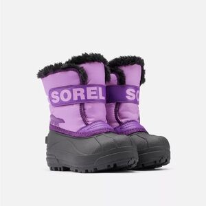 Size 7 Toddler Sorel Kids Purple and Black Snow Boots